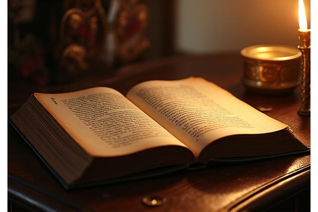 Image symbolisant la philosophie de Vérité Lumière, avec des livres anciens baignés de lumière